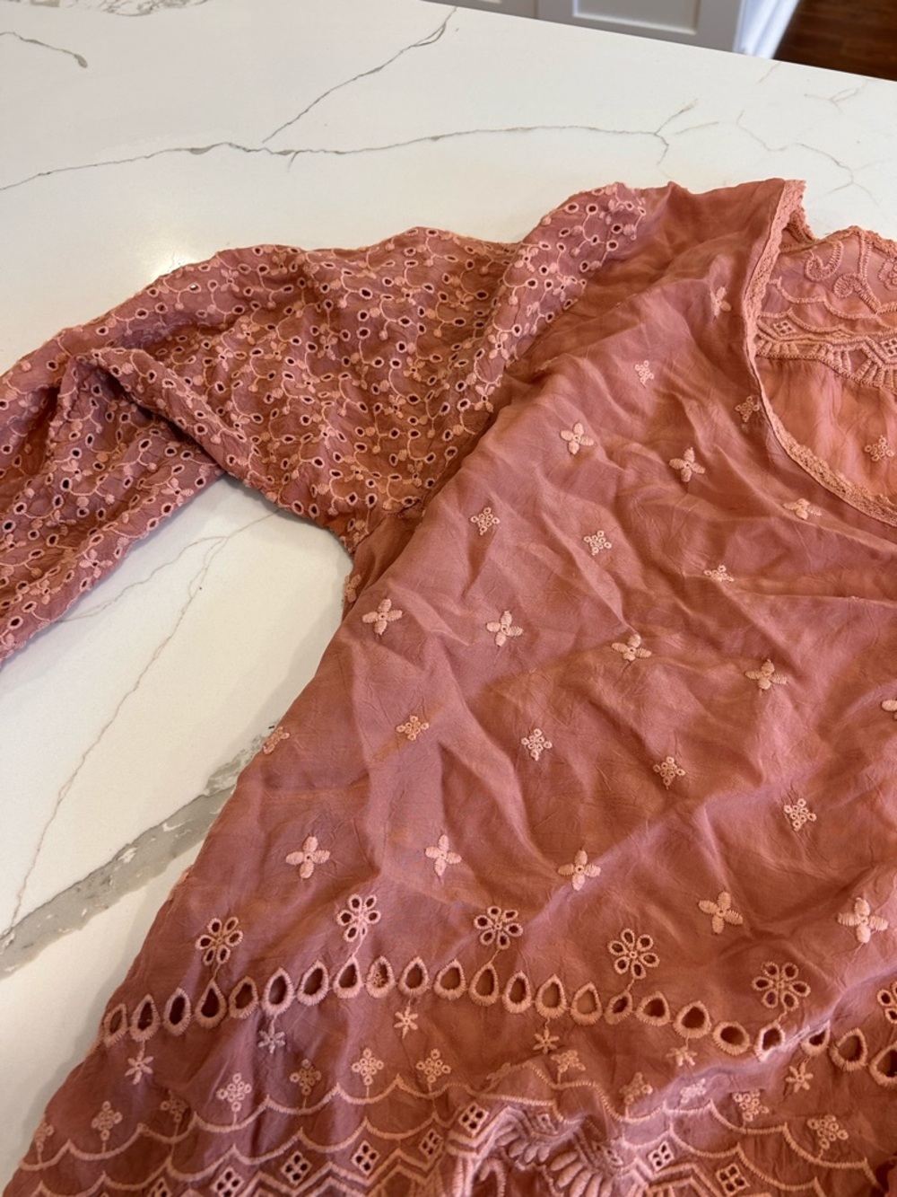 Johnny Was Dusty Rose Embroidered Lace Tunic - Picture 3 of 5